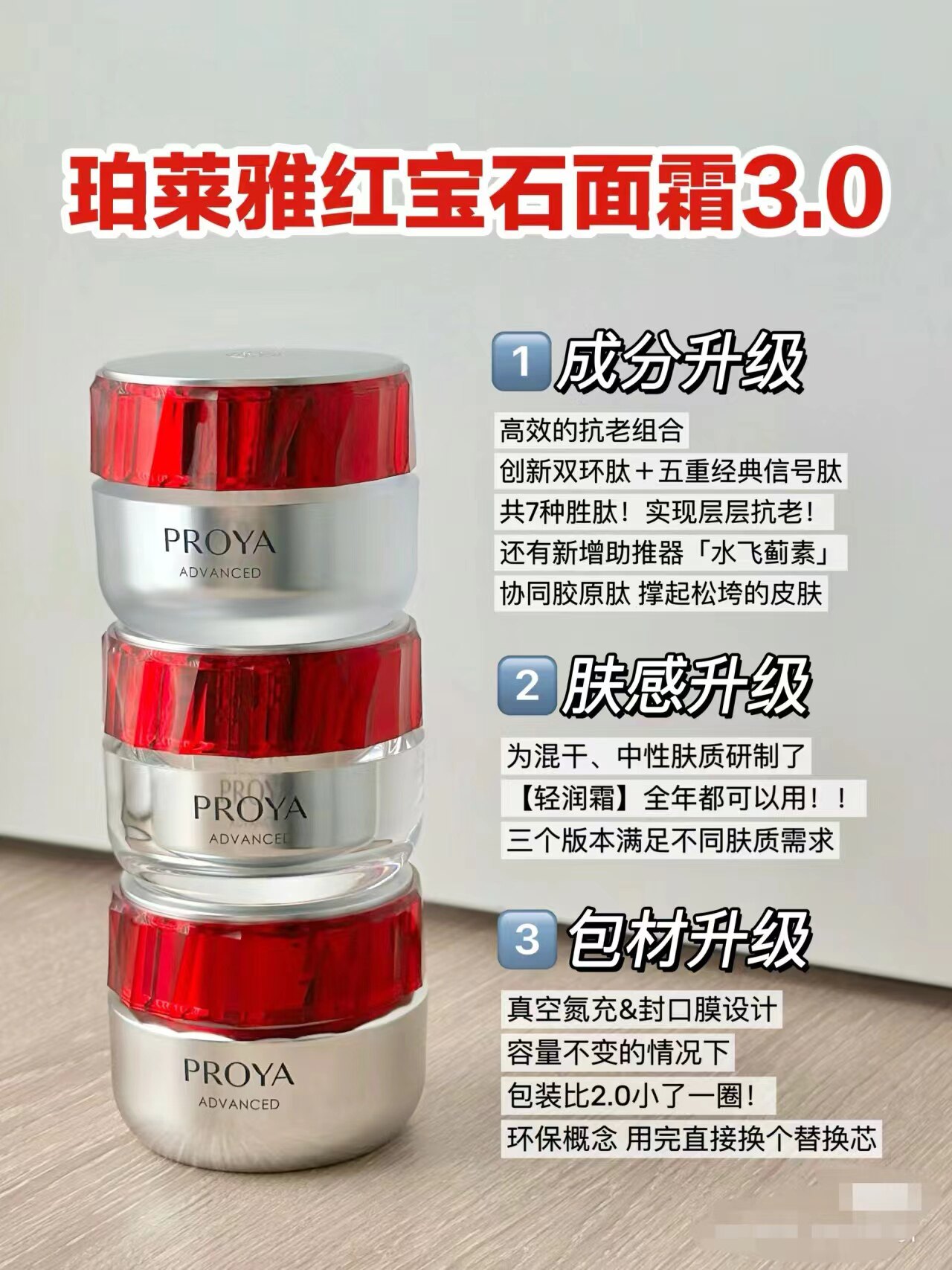 3.0新版！珀莱雅红宝石面霜值得囤吗？轻盈版适合油皮？保姆级用法来了！_乳液_淘宝美妆网