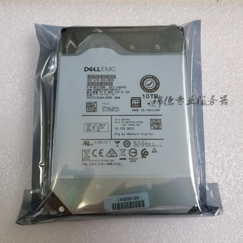 Dell Emc 10Tb Sas 7.2K 12g 07Fpr Huh721010Al5200 Brand New