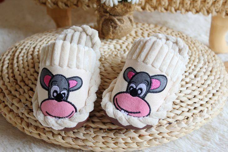 Pantoufles enfants en suède pour hiver - semelle plastique - Ref 1033181 Image 27