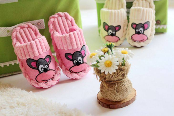 Pantoufles enfants en suède pour hiver - semelle plastique - Ref 1033181 Image 23