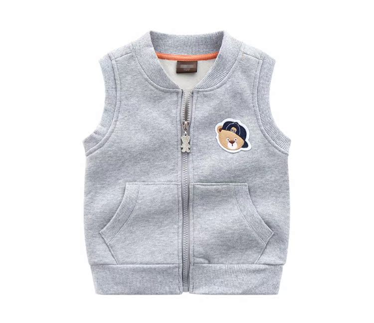 Áo vest nhung cotton đơn 2018 mùa thu mới bé trai và bé gái màu sắc đơn giản quần áo trẻ em đẹp