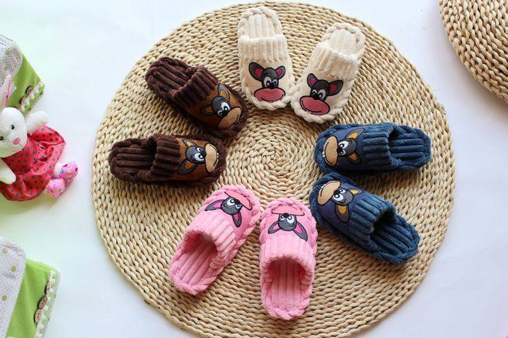 Pantoufles enfants en suède pour hiver - semelle plastique - Ref 1033181 Image 14