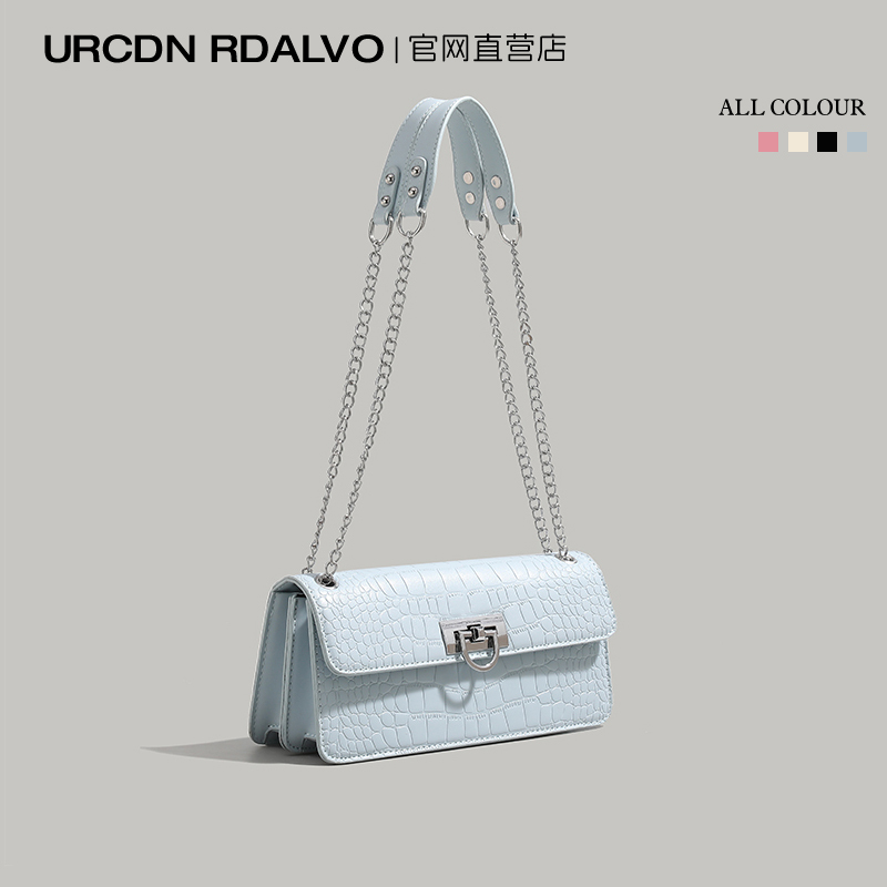 Ur High-End Crocodile Pattern Single Shoulder Underarm Bag for Women 2025 New Super Trendy Fashion Versatile Chain Crossbody Bag