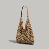 Летняя плетеная сумка через плечо, пляжная соломенная сумка на одно плечо