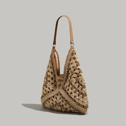 Летняя плетеная сумка через плечо, пляжная соломенная сумка на одно плечо