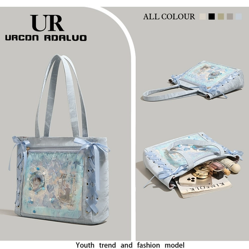 Мультяшная сумка через плечо, вместительная и большая сумка на одно плечо