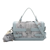 UR高级感花纹刺绣手提盒子包包女2023新款潮百搭小方包单肩斜挎包