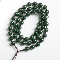 Pendant jade pendant hanging rope and field jade green jade round pearl jade necklace with knitted jewelry rope hanging chain for men and women