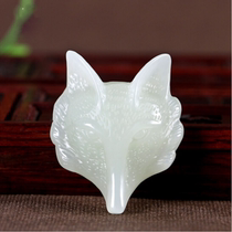 Natural Hetian Jade Fox pendant pendant Xinjiang White Jade Fox head Jade jade pendant