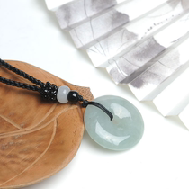 Myanmar natural light green oil green A goods jade pendant childrens small safe buckle jade pendant jade pendant with certificate