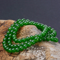 Jasper 6mm Handstring Spinach Green Hetian Jade Two Circle Bracelet Women Russian Old Jasper