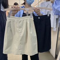 Rear waist tightness minimalist pure color 2022 Girls Korea East gate 100 lap A character Han version Tide Fashion Half Body Short Dress