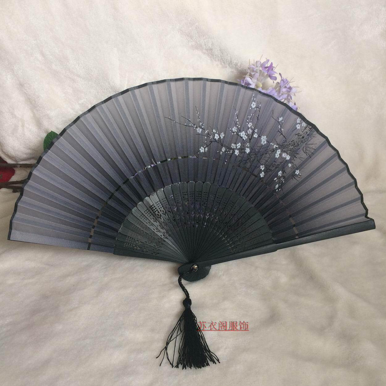 Suzhou Silk Real Silk Double Festival Plum Blossom Female Fan Classical Genuine Silk Folding Fan Small China Wind Abroad Gift