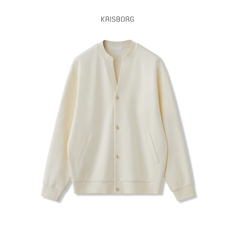 Air Layer Cardigan Jacket for Men, Spring and Autumn 2026 New Style, Loose Knit Baseball Jacket, Sweatshirt Jacket, Men's Top