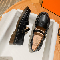 Day Ensemble Jk Small Leather Shoes Womens Accessories 2022 Spring new Inn Wind retro Soft leather Single shoe Thick Bottom Lefu Shoes