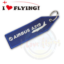 I love flying) European Airbus AIRBUS A319 aircraft aviation embroidery keychain crew overnight bag pendant