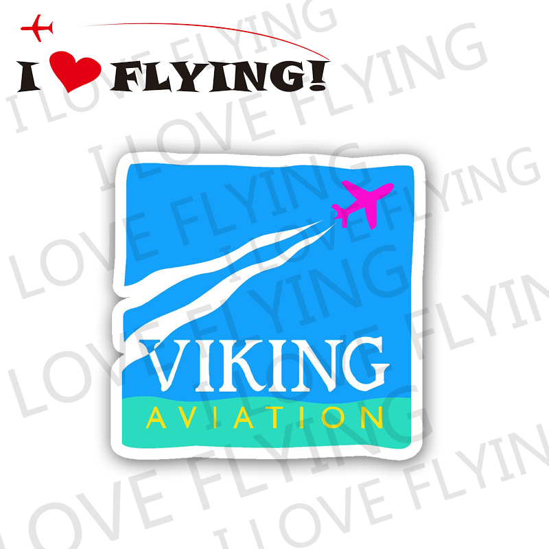 I love flying) Viking Air - Square travel boarding trolley sticker sticker sticker