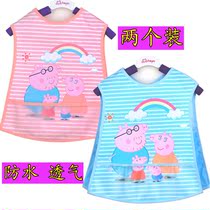 Spring and summer baby bib baby bib saliva towel waterproof sleeveless food bag coat young children large vest