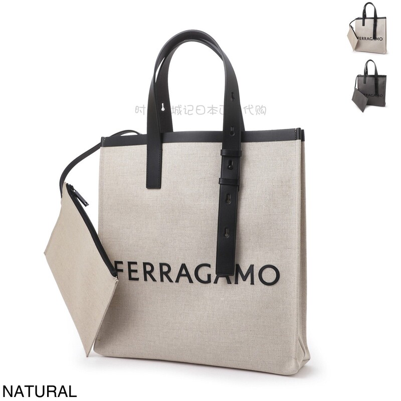Ferragamo New Men's Fashion Commuter Casual Tote Bag 241297 Genuine Purchasing Agent