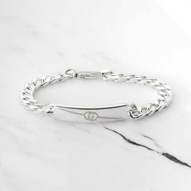 Gucci New Model Men's and Women's Couple's Sterling Silver Bracelet 774054 Genuine Product Direct Shipping