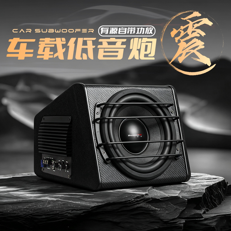 Car Subwoofer Audio 10-Inch 12V Active Power Amplifier High-Power Speaker Subwoofer Modification