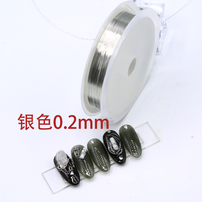 Dụng cụ làm móng đặc biệt dây vàng và dây bạc kim loại màu phổ biến vàng hồng siêu mịn móng tay giáp trang sức dây hợp kim - Công cụ Nail kìm bấm móng tay