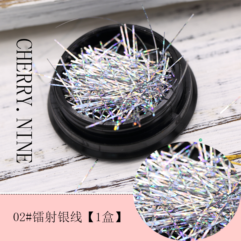 Nail Art Jewelry Siêu mỏng Kim loại Vàng và Bạc Dòng Hàn Quốc Symphony Line Laser Sticker Bộ dụng cụ làm móng tay 2 màu - Công cụ Nail đồ nghề làm nail