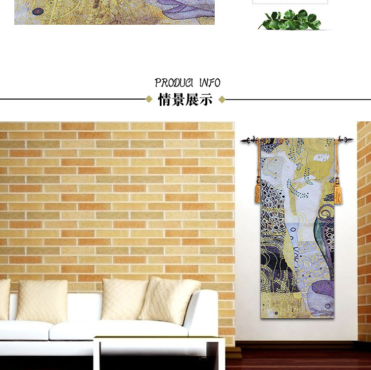 Trường học mới Bỉ Tấm thảm hiên hành lang tấm thảm Jacquard Klimt "Người phụ nữ rắn nước" thảm treo tường 2m