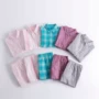 Toàn bộ hàng lớn! Áo khoác nịt nữ mùa hè cotton cotton dài tay phục vụ nhà kiểu áo cotton mỏng pijama lụa ngắn