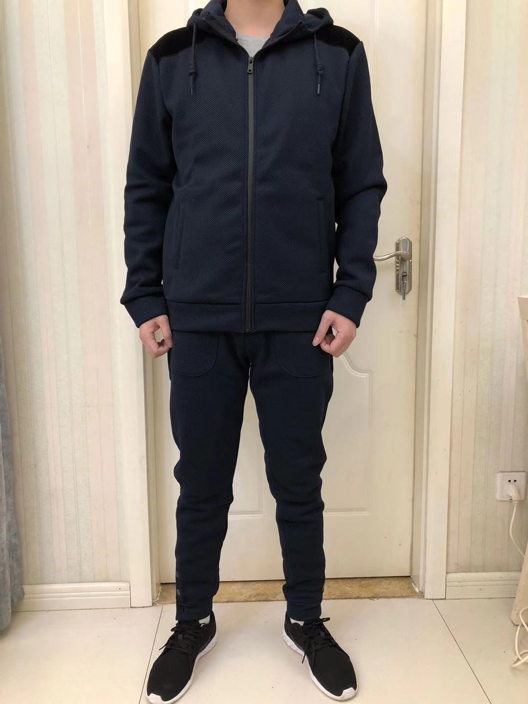 Winter physical fitness training suit in winter area, suit long pants autumn and winter outdoor sports wear and hide green sweatshirt