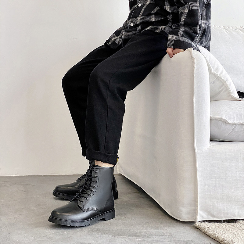 Martin boots men's British style tall black ins tide shoes all-match locomotive tooling short boots couple models men's and women's boots - Taobao