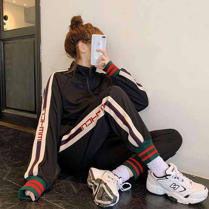 2022 spring and autumn sportswear suit women's popular fashion loose European sweater fried street net red casual two-piece trend