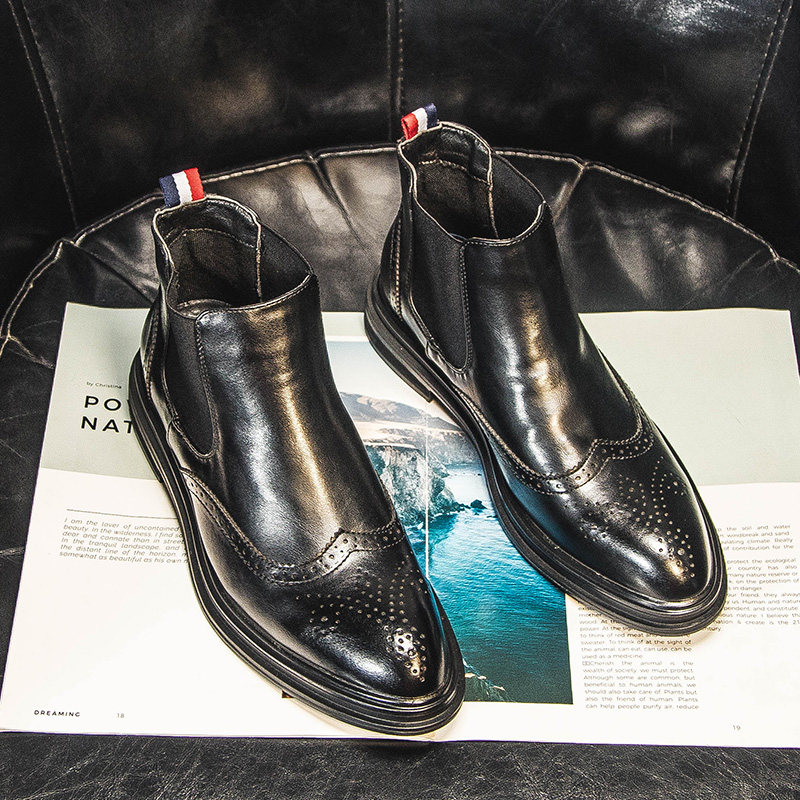 Winter men's boots Chelsea boots men's tall British style Brock Martin boots men's Korean version of the short boots trend