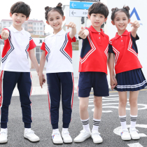 Elementary School Uniforms Suit Kindergarten Summer Clothing Sports Clothes Summer Short Sleeve Long Pants 4 Three First Grade Class Clothing White