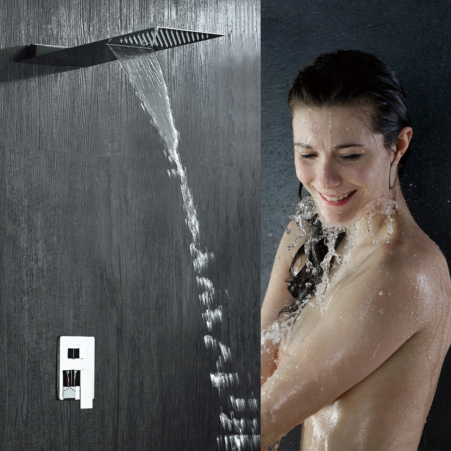 Hot and cold water concealed shower shower Shower Bath bathroom Bathroom Fitness Clubhouse Engineering Massage Flying Shower Spray stainless steel