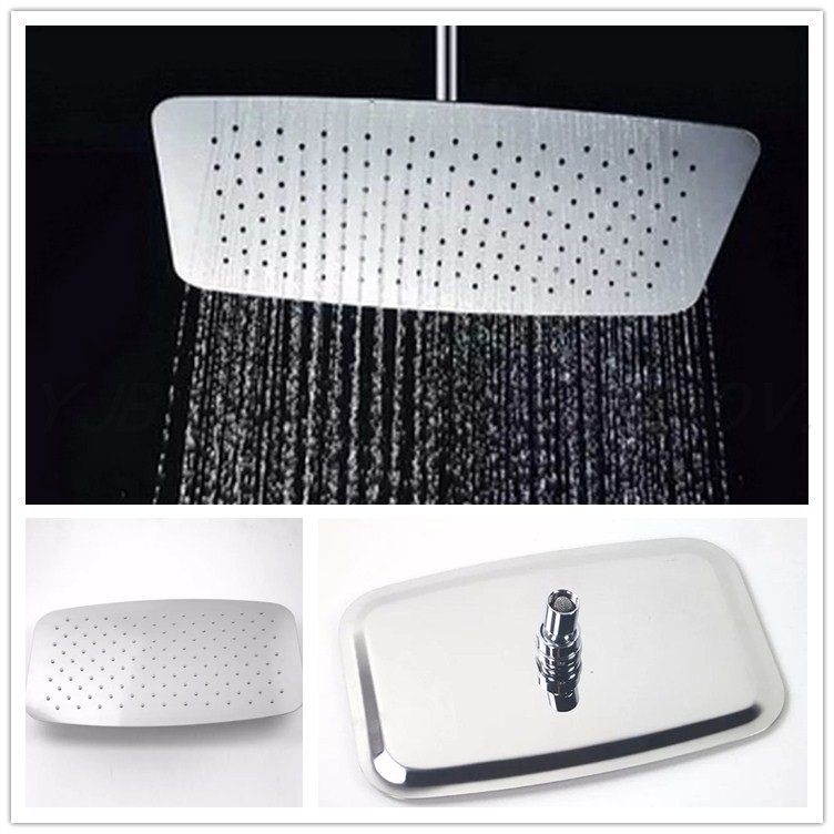 304 stainless steel outdoor swimming pool shower 250mm rectangular ceiling shower head shower faucet hidden