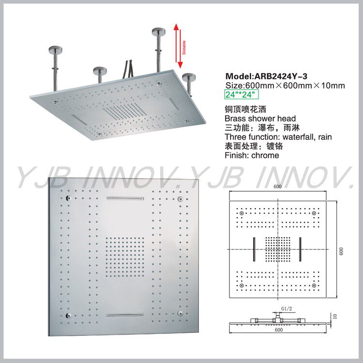 Rain Shower Spray Waterfall Multifunction Disposal Shower Shower Shower Head Suction Top Suspended Ceiling Spray Head Hotel Pool In-line Large Shower