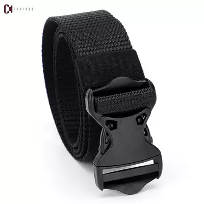Canvas belt men's plastic buckle simple casual all-match pants belt Military training security nylon quick-drying men's trend belt