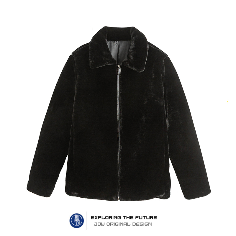 Winter Lamb Wool Imitation Mink Fur Coat Men's Korean Style Jacket with Added Fleece and Thickened Cotton Coat Rabbit Fur Cotton Jacket