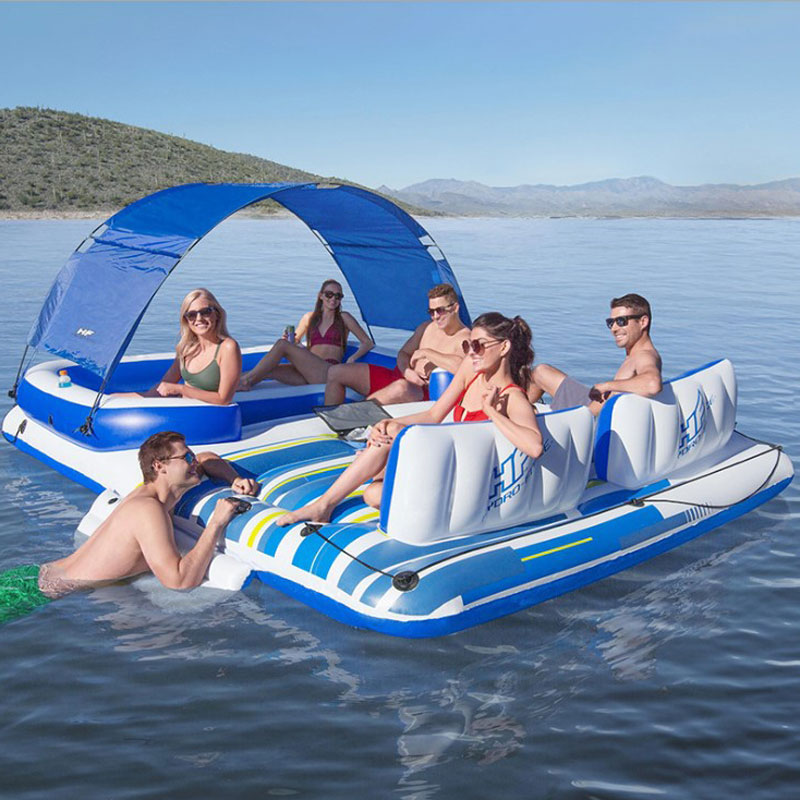 Water Floating Bench Multiman Floating Bed Inflatable Tent Swimming Air Cushion Bed Large Number Floating Mat