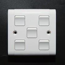 Hongyan Kangju A series 86 type concealed power switch socket five-open dual control small plate thumb switch