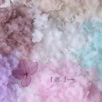 Three-dimensional pleated organza flower accessories diy wedding veil decoration mini flower doll clothing making material