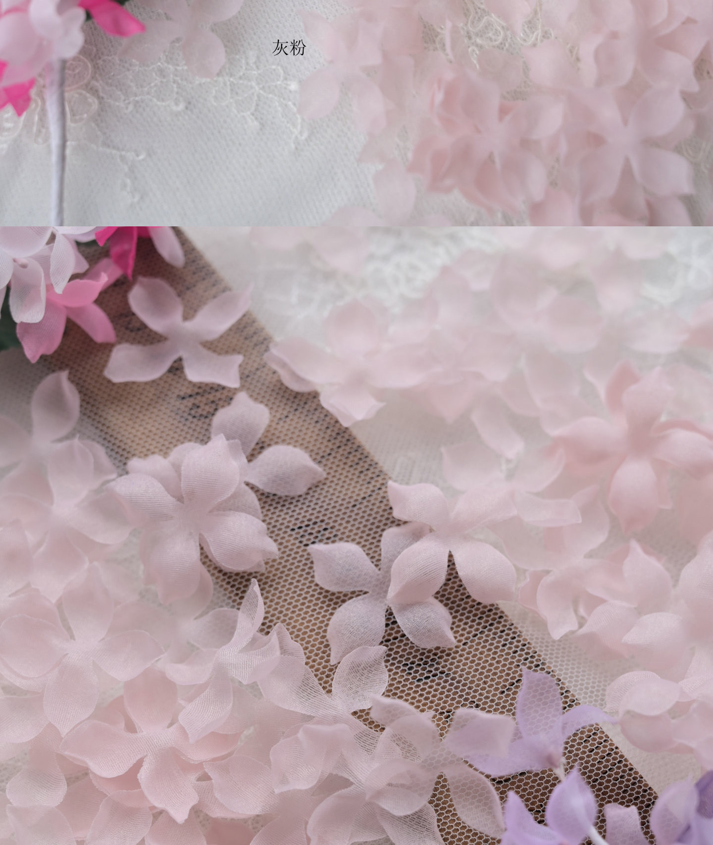 100 Stück. DIY Handgemachtes 3D-Blumenmaterial für Hochzeitskleider, Pyrographie- und Jeansgarn, Materialien für Kopfbedeckungen, Weiß und Rosa, RS247 – Detail 39