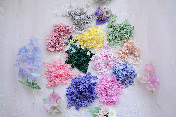 DIY Handgemachte 3D-Blumen Hochzeitskleid-Materialien, Pyrographisches Jeansgarn, Kopfbedeckungsmaterialien, 45 Farben, 100-200 Stück, RS1968 – Detail 11
