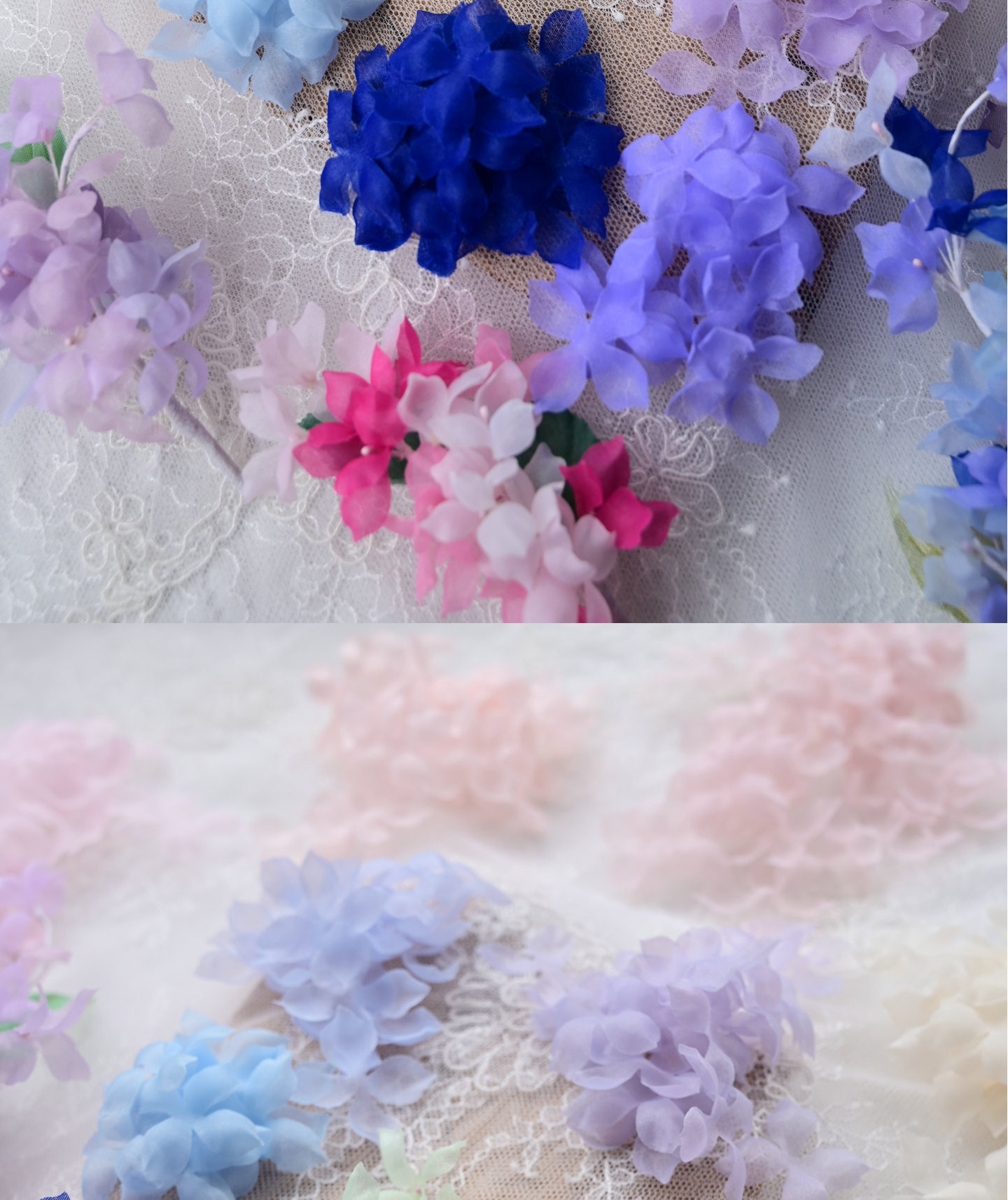 100 Stück. DIY Handgemachtes 3D-Blumenmaterial für Hochzeitskleider, Pyrographie- und Jeansgarn, Materialien für Kopfbedeckungen, Weiß und Rosa, RS247 – Detail 16