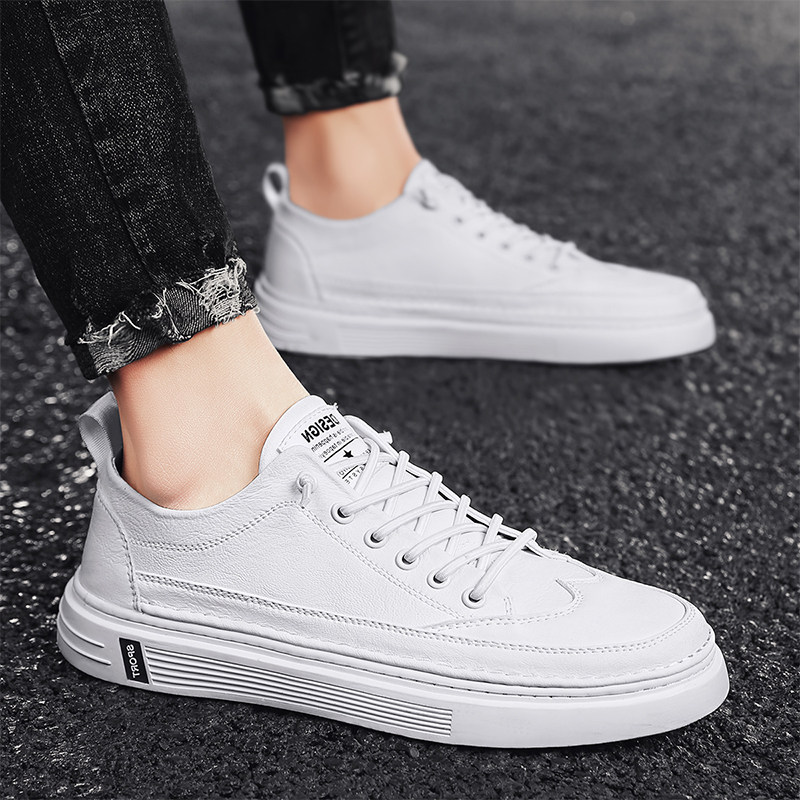 Men's shoes 2022 new spring leather shoes men's Korean version of the trend of small white shoes men's breathable shoes men's trendy shoes all-match