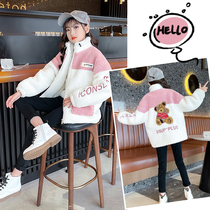 Girl Jacket Autumn Winter 2021 New Ocean Qi Children Clip Cotton Thickened Blouses CUHK Boy Girl Wool Korean version