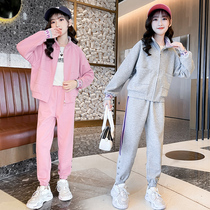 Girl Suit Spring Dress 2022 New CUHK Child Clothing Han Yanqi Girls Clothing Leisure Sports Two Sets Spring Autumn