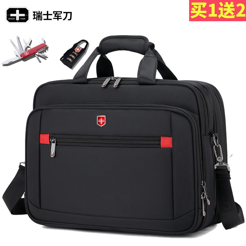 Swiss Army Knife Computer Bag Men's Handbag Business Briefing Large Capacity Men's Single Shoulder Sittle Bag