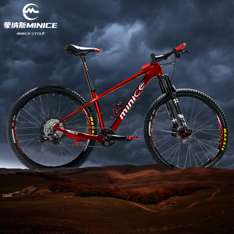 Monas minice carbon fiber mountain car ultra - light jumble Mano 8100 cross - country 12 - speed transmission gas fork bike